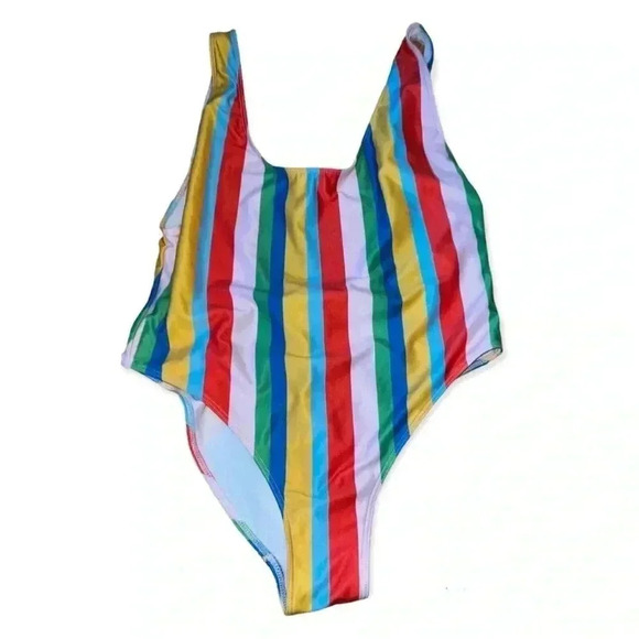 ZARA One Piece Swimsuit - Multicolor Stripes 🩷❤️🧡💛💚🩵💙💜 - Picture 2 of 6